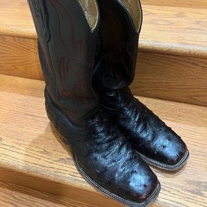 Men’s 10EE Fenoglio Black Cherry Quail w/ Black Glazed Goat Cowboy Boots